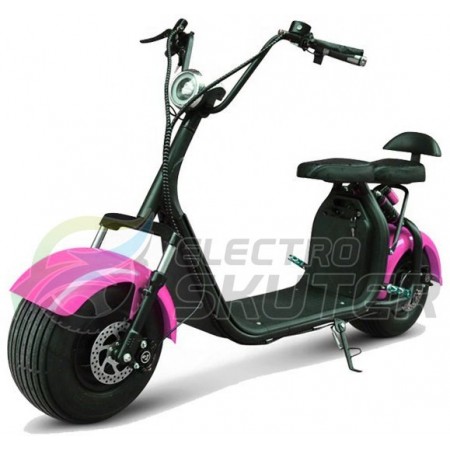 Электроскутер Citycoco X7BR 1500W, 20А 60В Черный/Розовый