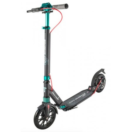 Самокат Tech Team City scooter DISK BRAKE 2020 Черно-Бирюзовый (90464)