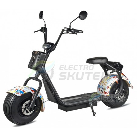 Электроскутер Jetson Citycoco Classic 1500W 20Аh 60V Граффити Белый