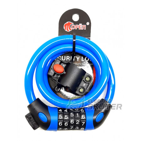 Замок противоугонный Lock MX 12 х 650 мм, трос, Кодовый (35083)