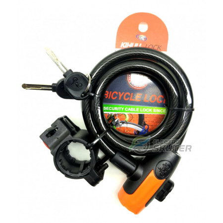 Замок противоугонный, 80 х 1000 мм, трос, ключи, Lock MX-13 (35085)